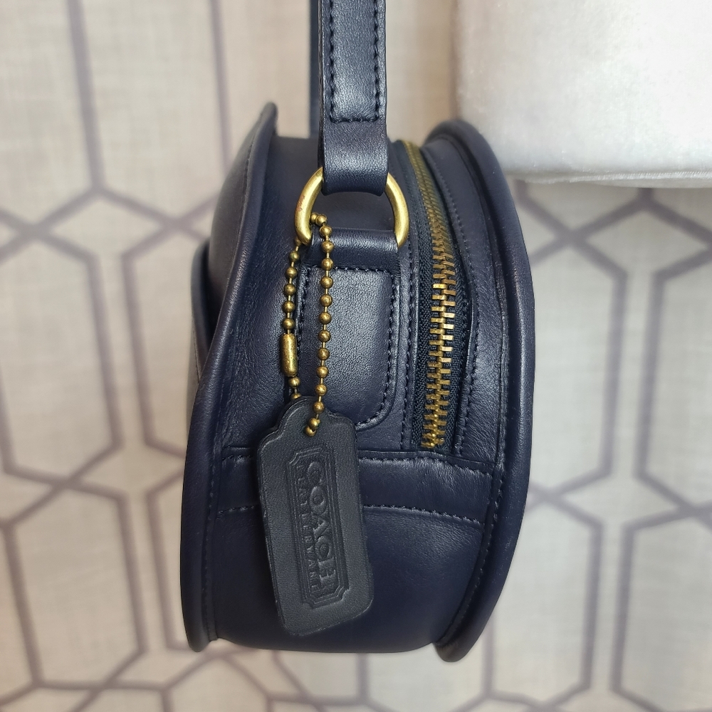 vintage cross body bag blue leather